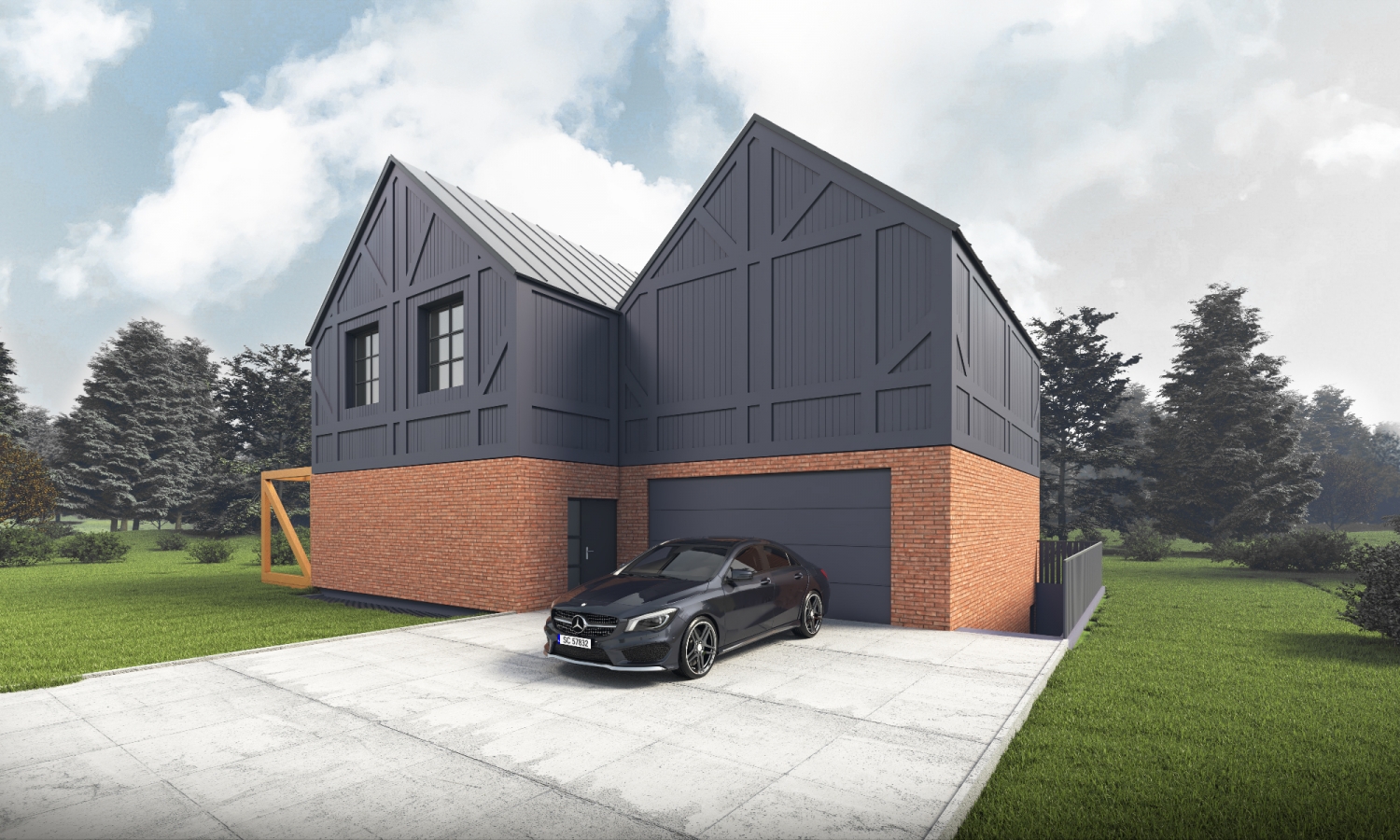 wizualizacja 3d domu loft